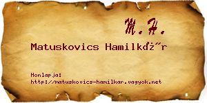 Matuskovics Hamilkár névjegykártya